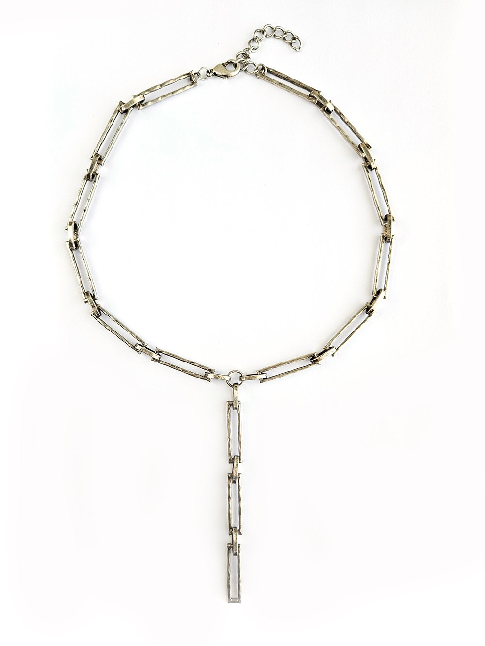 Hammered chain Y Necklace