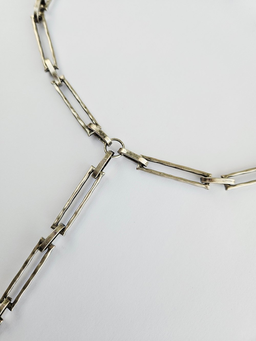 Hammered chain Y Necklace