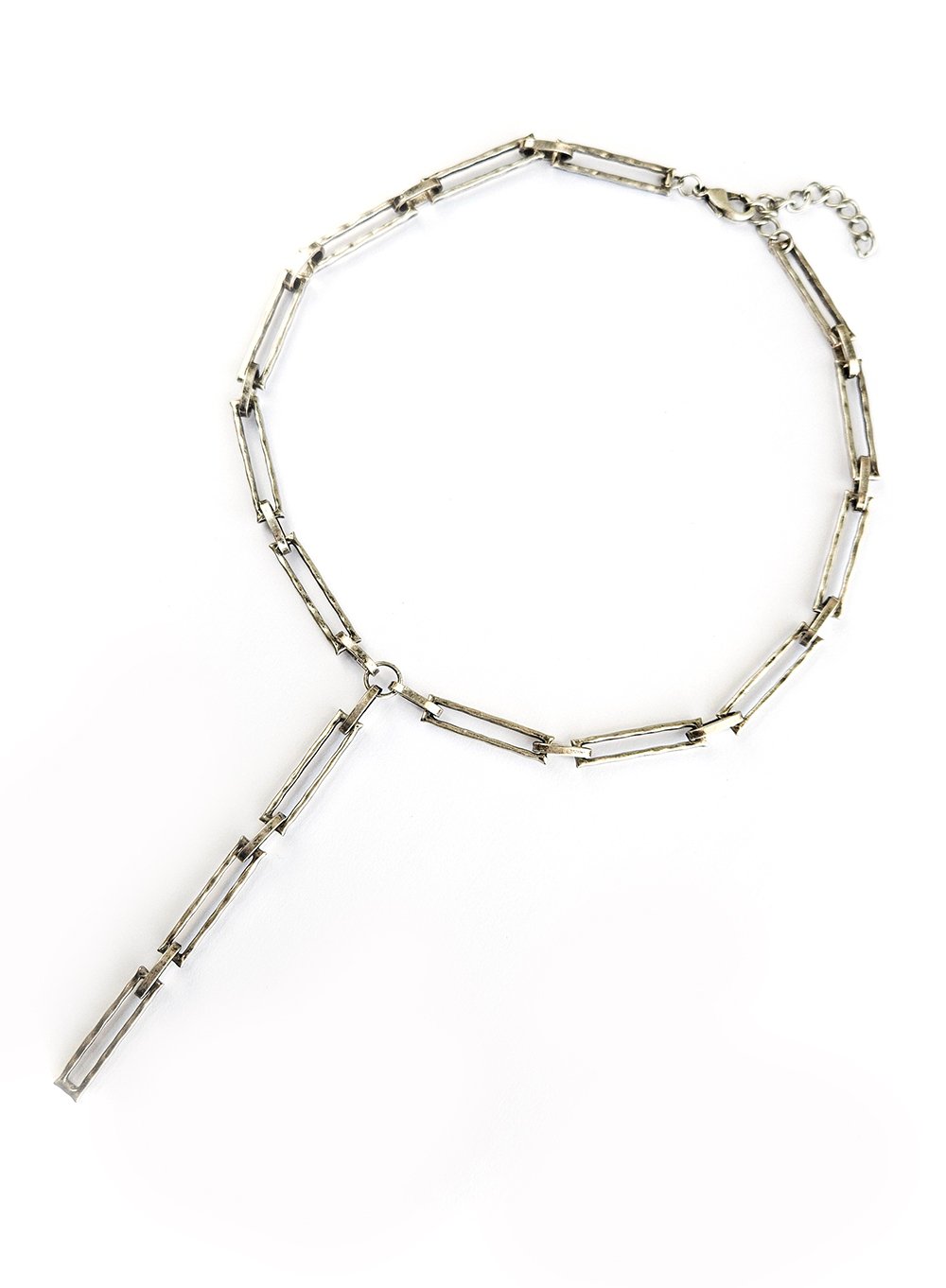 Hammered Silver Y Necklace - Image 4