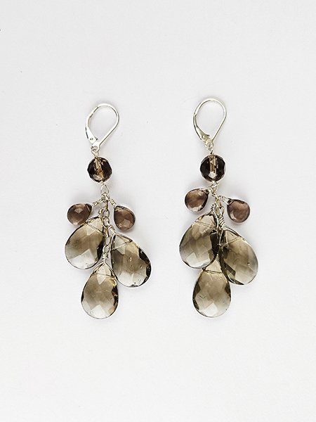 smoky quartz earrings