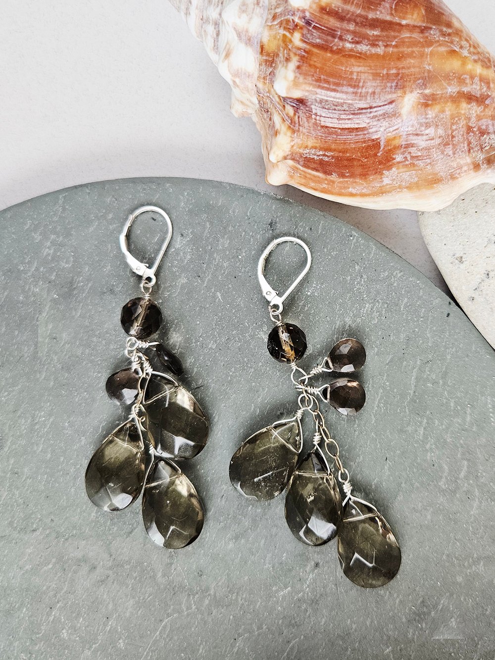 Smoky Quartz Drop Earrings - Image 2