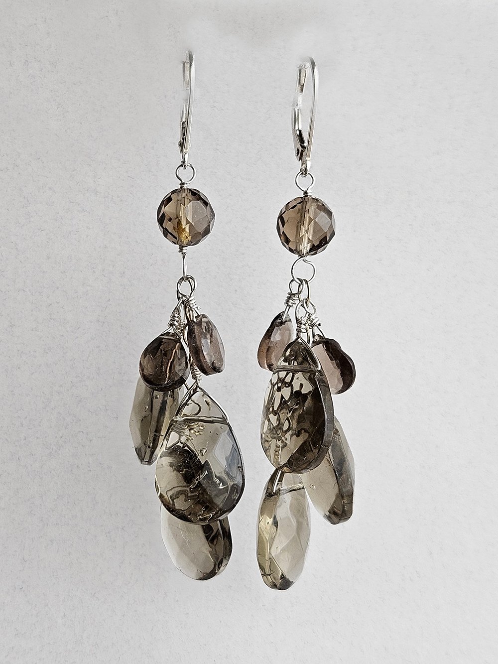 smoky quartz earrings
