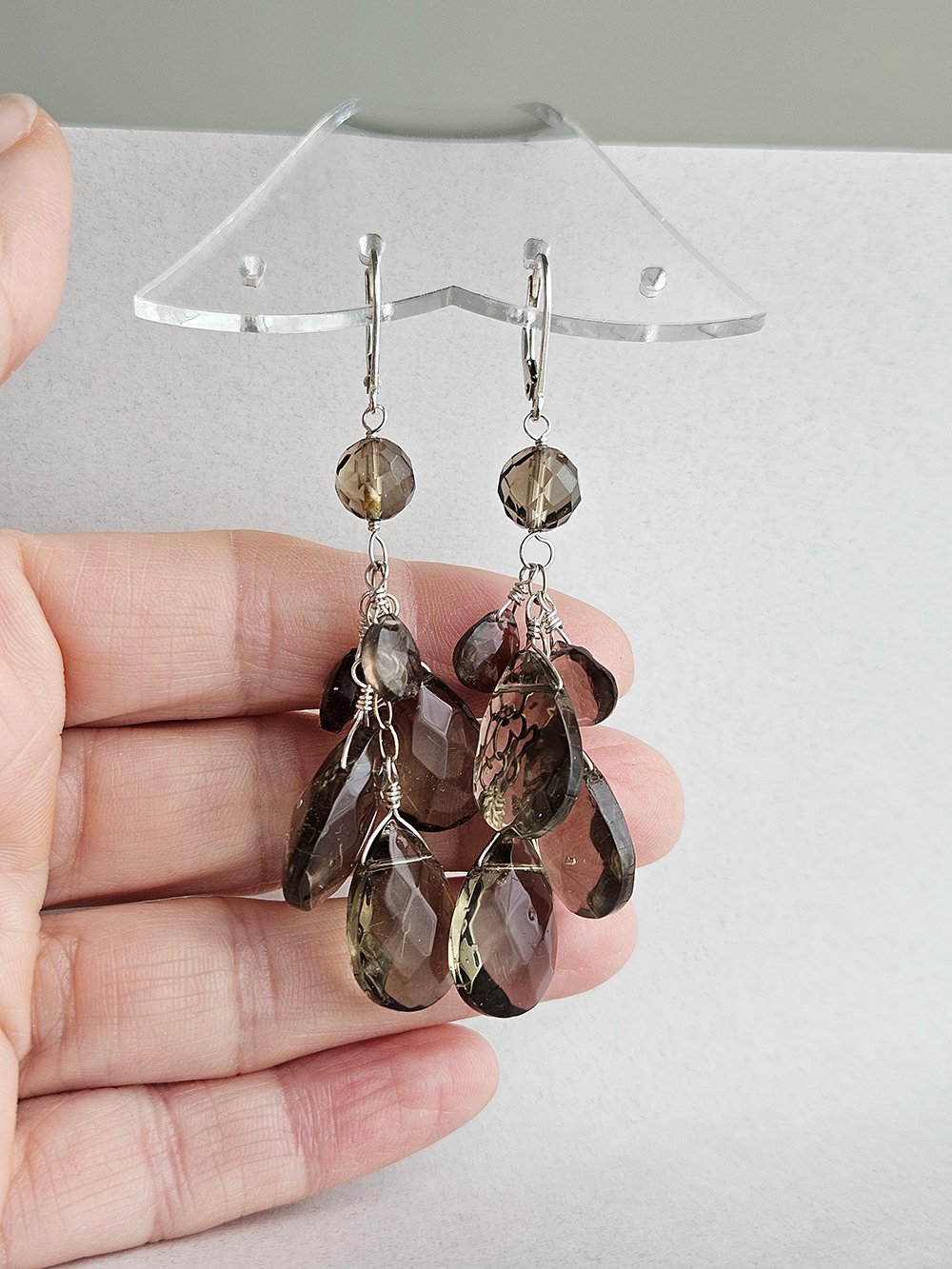 smoky quartz earrings