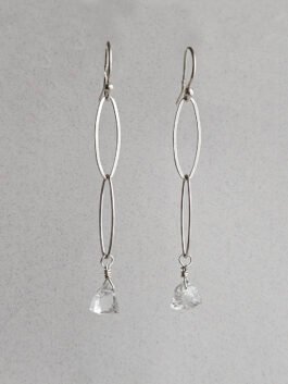 White Topaz Sterling Silver Drop Earrings