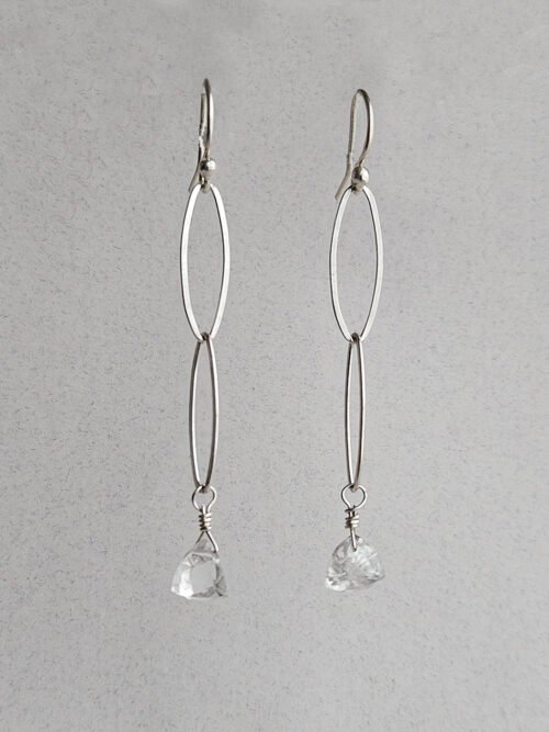White Topaz Sterling Silver Drop Earrings