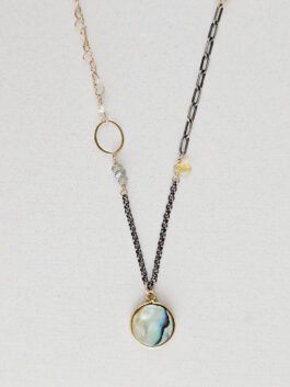 Abalone Opal Asymmetrical Necklace