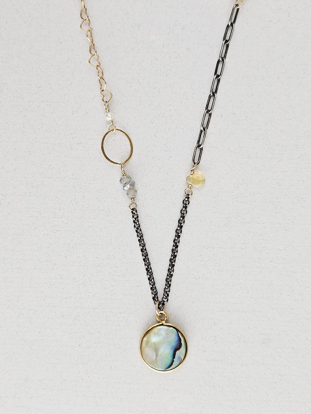s Keyword abalone opal necklace
