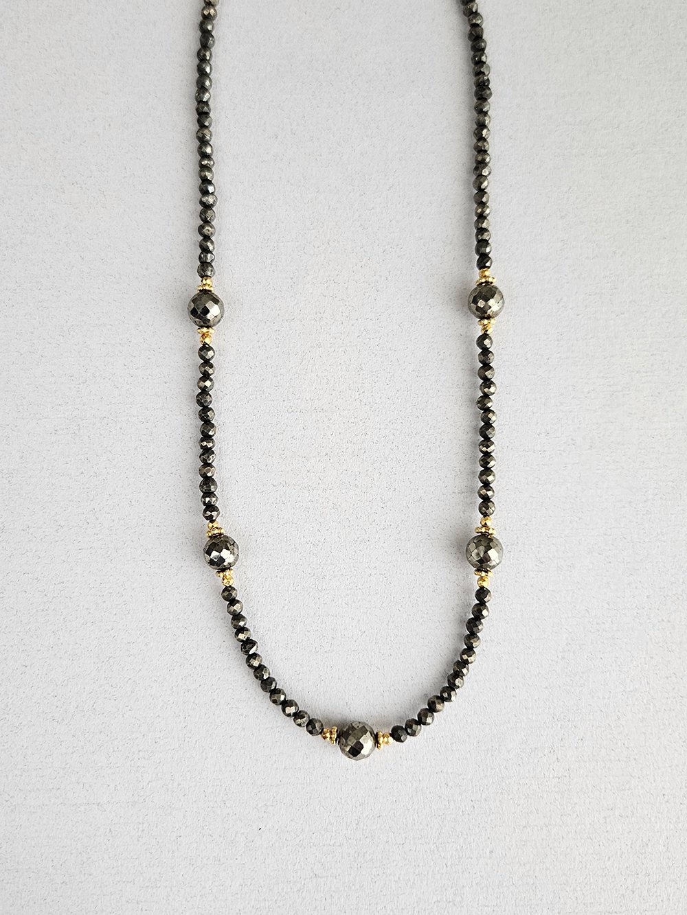 pyrite beaded necklace