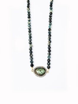Labradorite Blue Tourmaline Necklace N 4338