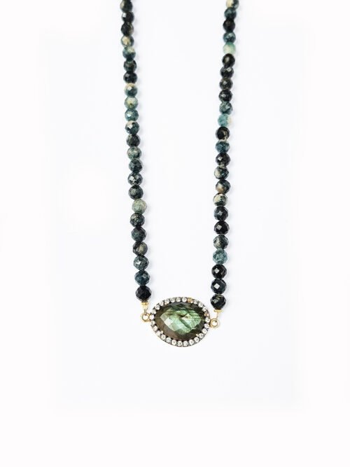 Labradorite Blue Tourmaline Necklace N 4338