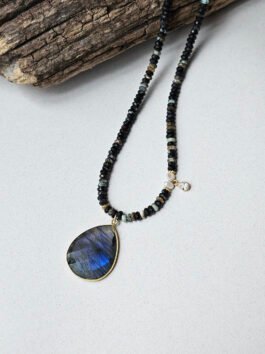 Labradorite Chrysoprase Drop Necklace N 4339