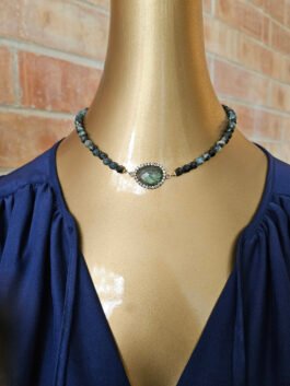 Labradorite Blue Tourmaline Necklace N 4338