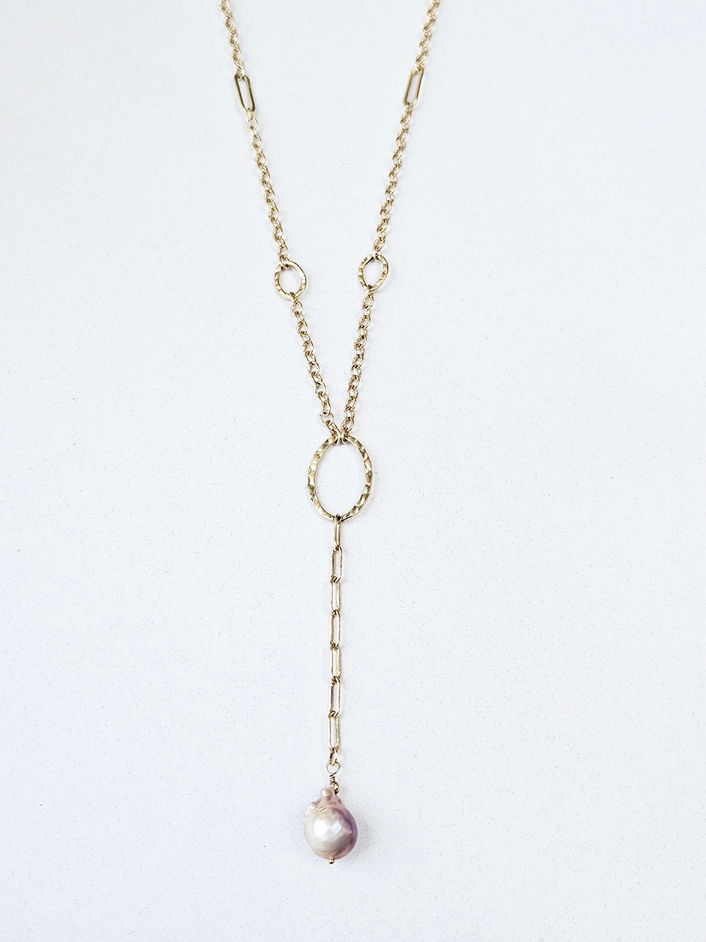 Baroque Pearl Y Necklace | 14k Gold Filled