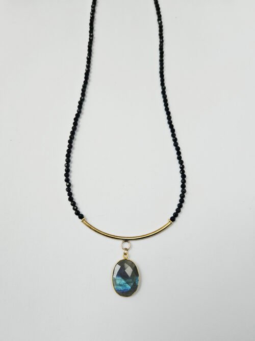 Labradorite Oval Pendant Necklace
