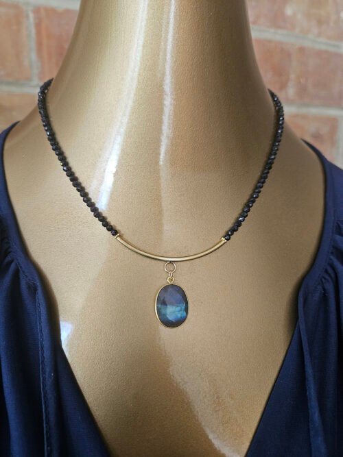 Labradorite Oval Pendant Necklace