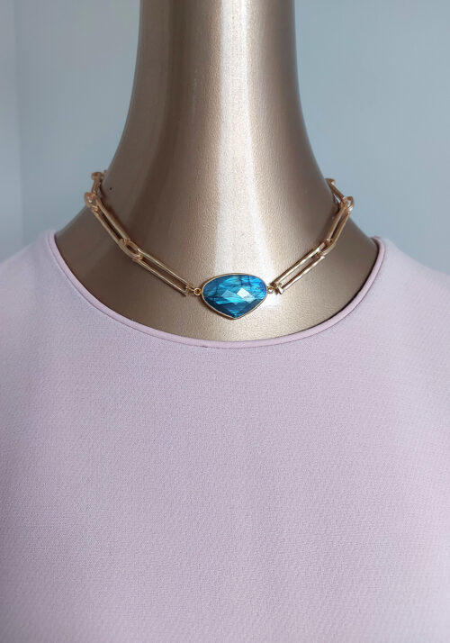 Labradorite on Matt Gold Tone Chain – N 1629