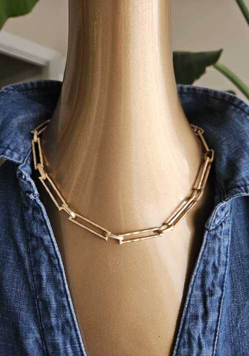 Sateen Gold Links Necklace – N 2878