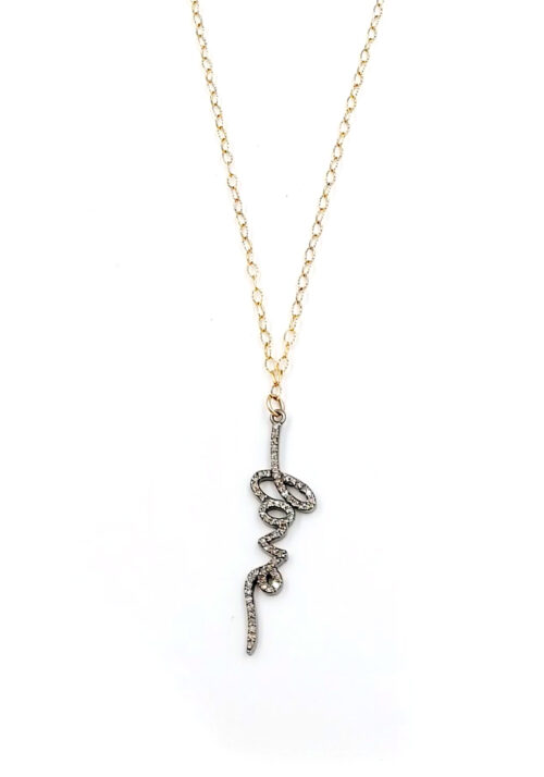 Diamond Love Pendant on Gold chain N 2599