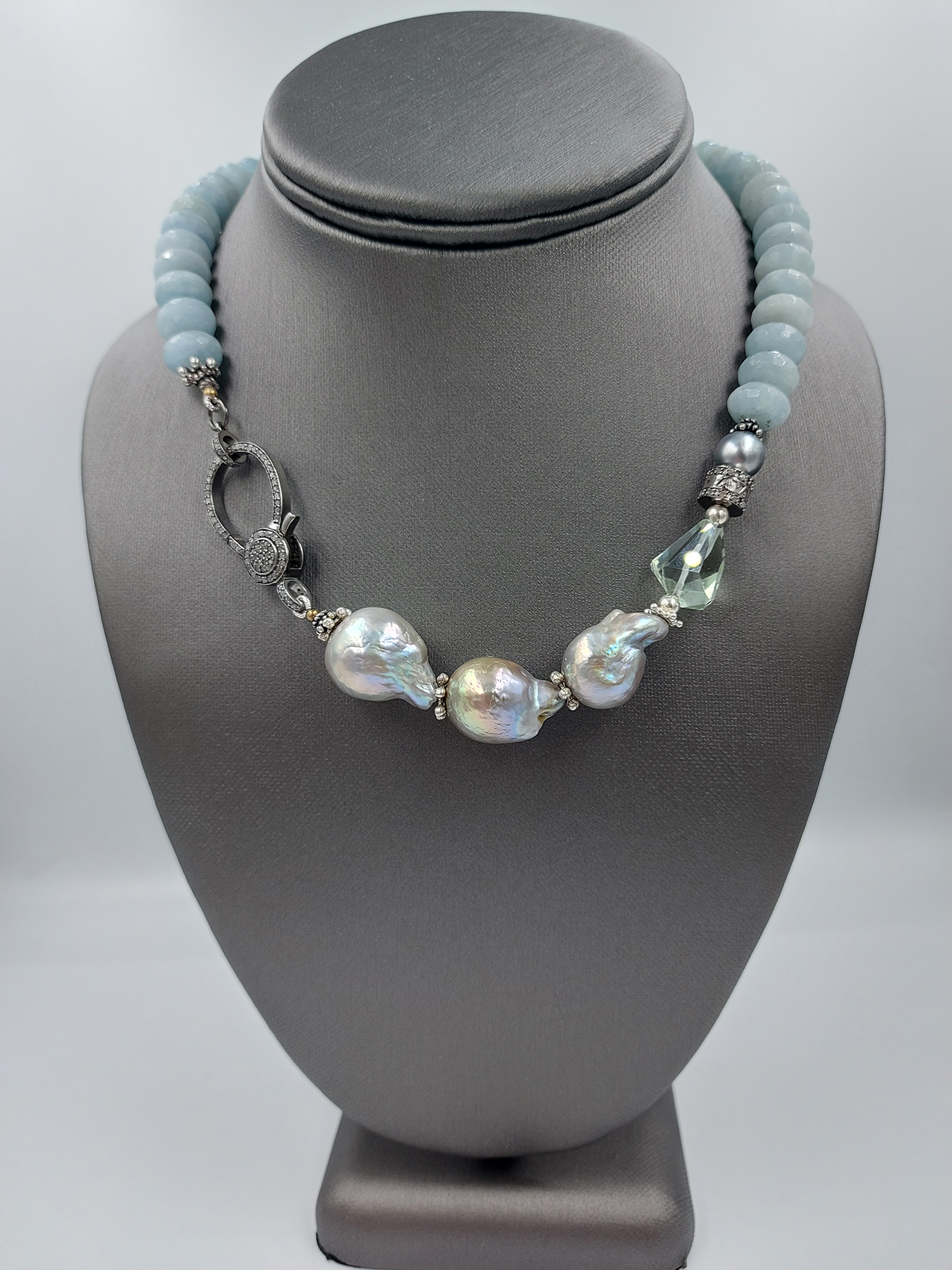 Aquamarine gem and pearl necklace in Chennai at best price by Sri Kubera  Sudharsan Jewel Works - Justdial