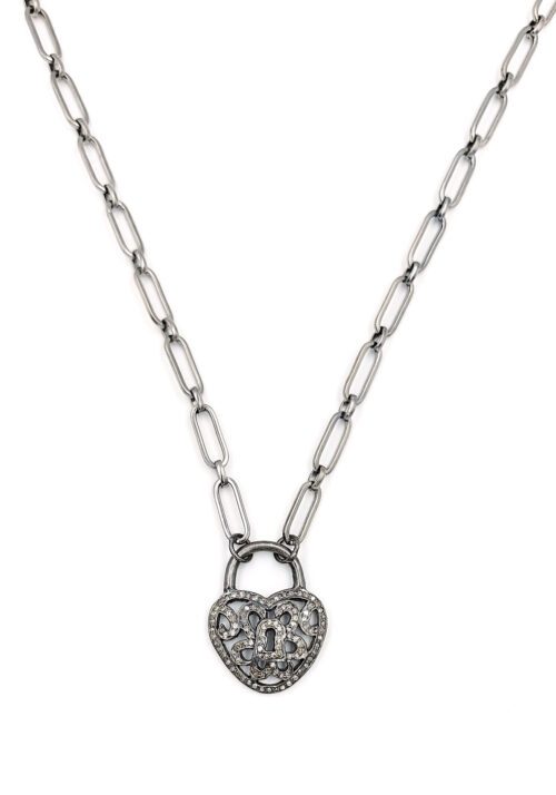 Diamond Filigree Heart on Sterling Silver Chain – N 2707