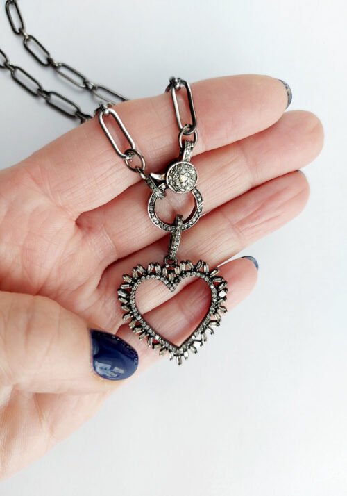 Baguette Diamonds Heart Necklace – N 2375